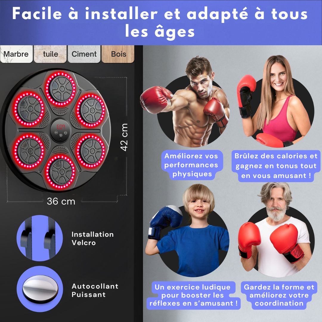 Music Boxing Machine Bluetooth Professionnel + Gants Offert