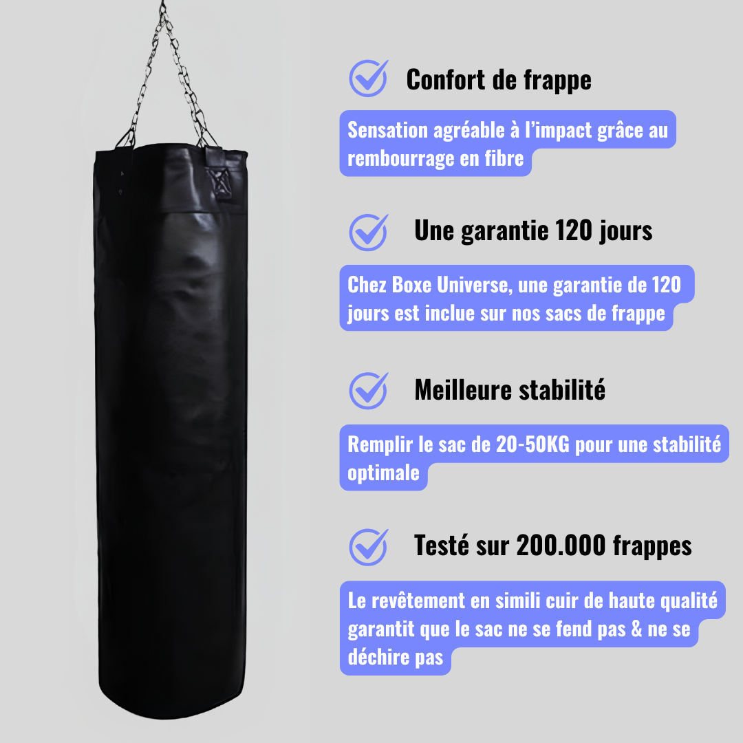 Sac de frappe Professionnel Cuir PU - 150cm