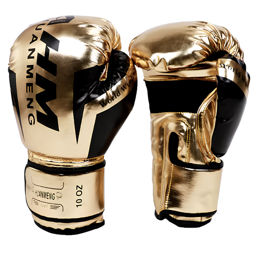 Gants de Boxe en Cuir PU Or