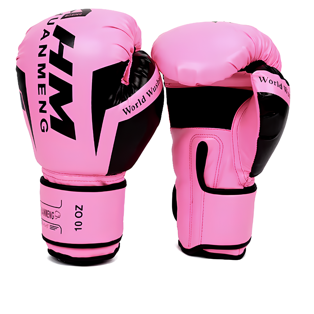 Gants de Boxe en Cuir PU Rose