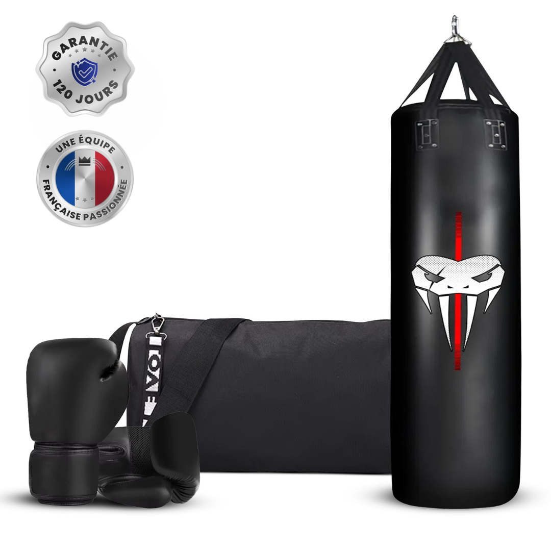 Red Black Set - Ballon de boxe en cuir PU, sac de boxe, balles de Red Black Set - Ballon de boxe en cuir PU, sac de boxe, balles de